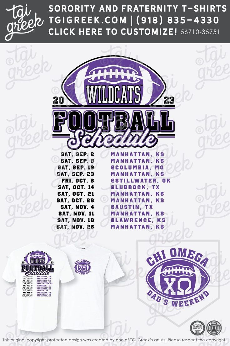 an advertisement for the wildcats football team, featuring two t - shirts and three other items