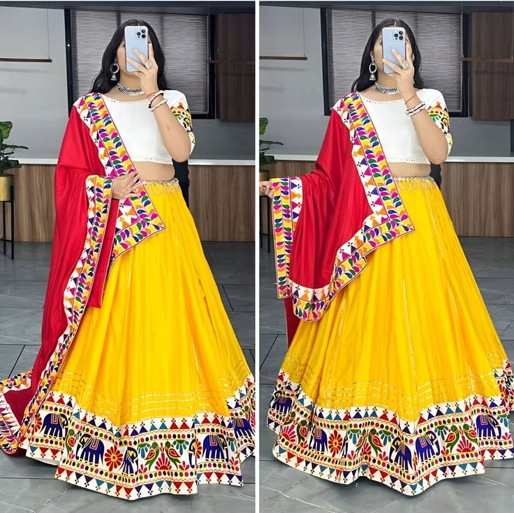 NAVRATRI CHANIYA CHOLI LEHENGA READYMADE STITCHED FOR WEDDING WOMEN PARTY SKIRT | eBay Lehenga For Navratri, Gamthi Work, Zip Stitching, Navratri Collection, Cotton Lehenga, Navratri Chaniya Choli, Stitched Lehenga, Wedding Women, India And Pakistan