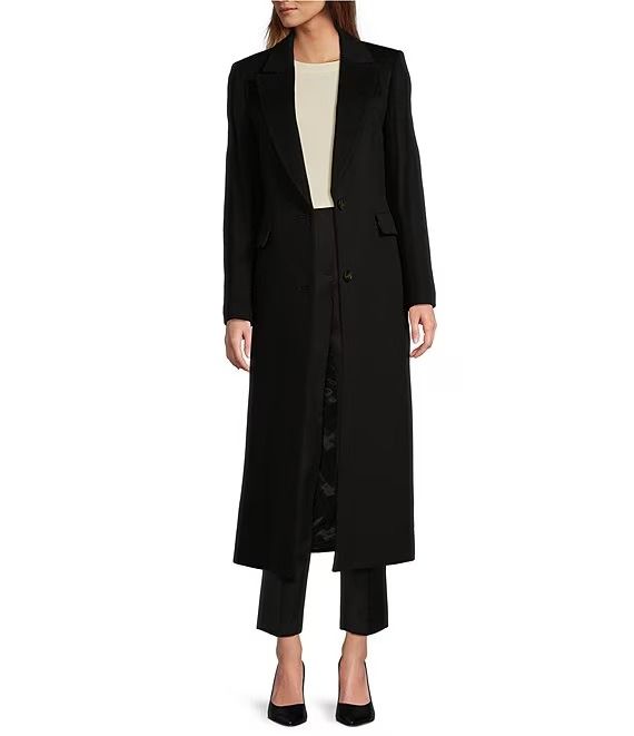 Antonio Melani Estelle Loro Piana® Luxe Wool Coat | Dillard's Elegant Notched Outerwear For Business, Elegant Notched Formal Outerwear, Elegant Long Outerwear For Workwear, Chic Long Formal Outerwear, Elegant Long Outerwear For Work, Chic Long Wool Coat For Formal Occasions, Elegant Wool Coat With Buttons, Elegant Long Wool Coat With Buttons, Elegant Notch Lapel Outerwear For Career