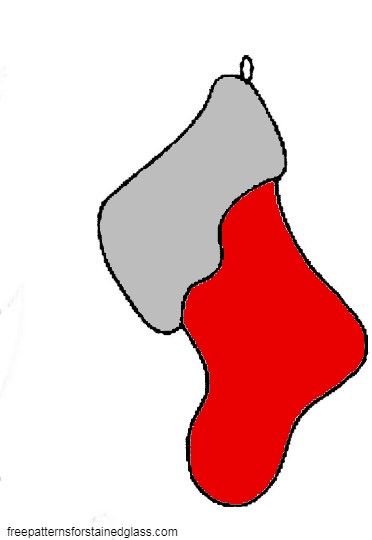 a red and gray christmas stocking hanging on a white wall