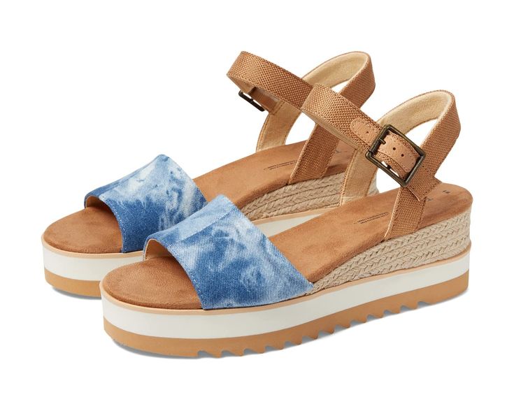 TOMS Diana | Zappos.com All Shades Of Blue, Platform Wedges, Shades Of Blue, Ankle Strap, Heel Height, Wedges, Shades, Heels, Blue