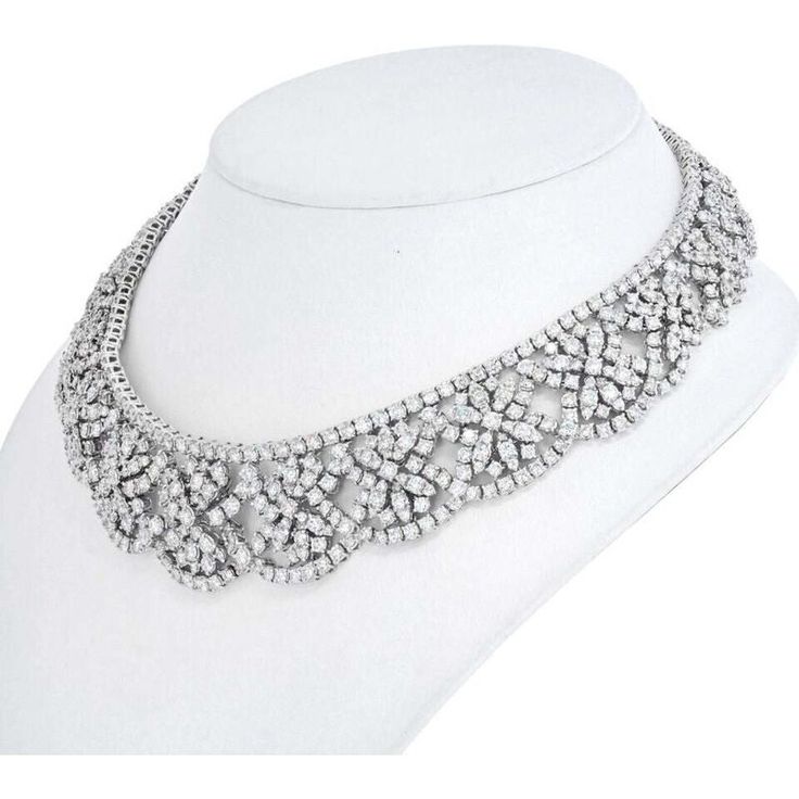 This breathtaking 18K White Gold Diamond Collar Necklace is an exquisite piece that will make you feel like a true queen on those extraordinary occasions. Life presents us with only a handful of special moments, whether it's a wedding, a graduation, an anniversary, or perhaps a glamorous red carpet event. And for those nights when you want to shine and make a lasting impression, this necklace is the perfect choice.From our rare jewels collection, this necklace is a true masterpiece. It is adorne Diamond Collar, Diamond Birthstone, Red Carpet Event, Antique Diamond, Look Your Best, Diamond Design, Vintage Designer, Brilliant Diamond, Metal Necklaces