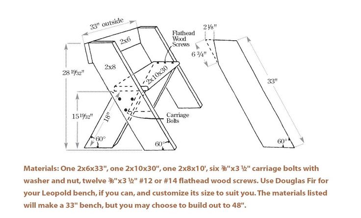 the diagram shows how to make a bench with two legs and one leg that is attached to