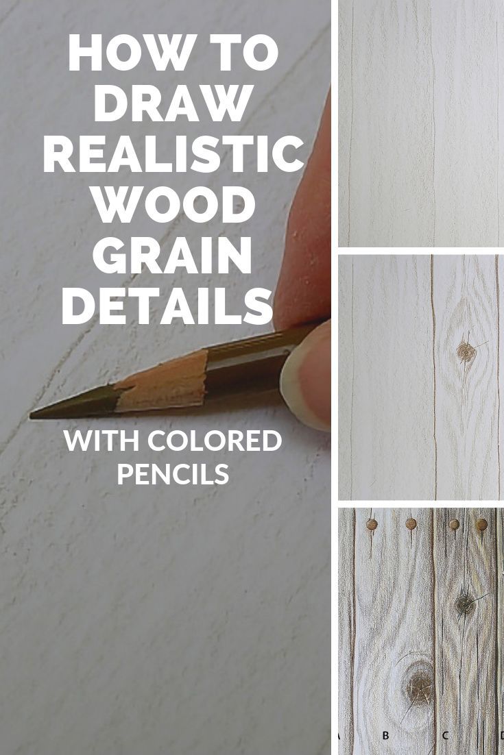 how to draw realistic wood grain details with colored pencils