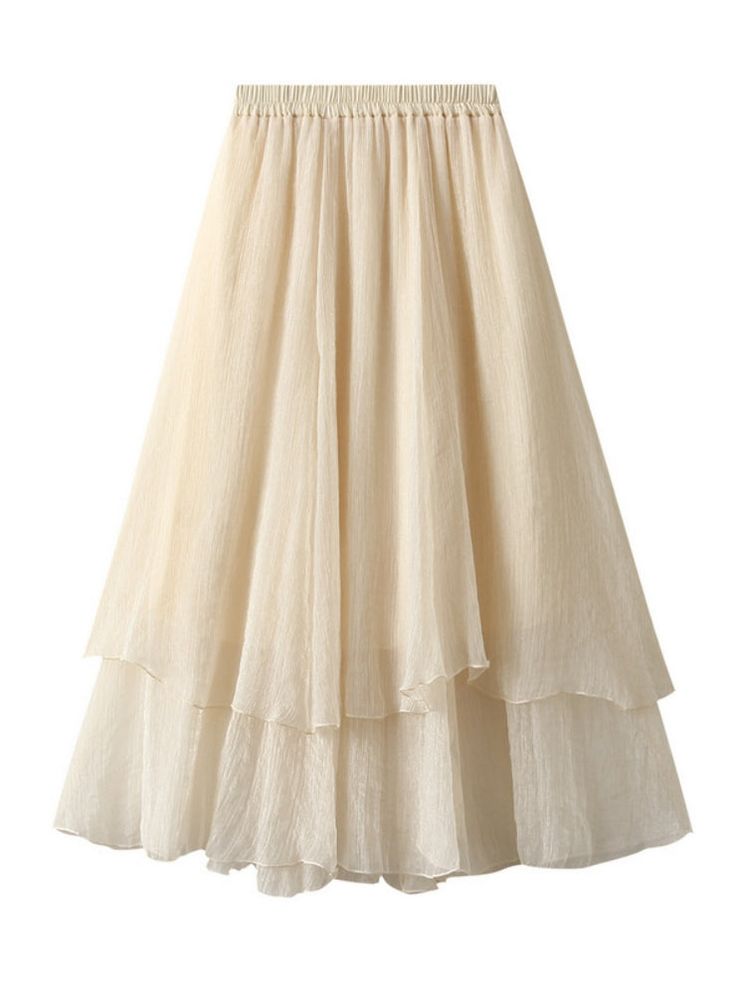 Fabric name: yarnSkirt type: cake skirtSkirt length: medium and long skirtColor: black, apricot, khakiSize: average size Beige Tiered Flowy Maxi Skirt, Beige Flowy Tiered Maxi Skirt, Beige Pleated Tiered Maxi Skirt, Beige Flowy Ruffled Skirt, Beige Tiered Pleated Skirt For Spring, Long Flowy Skirt With Layered Hem, Chic Beige Pleated Tiered Skirt, Beige Relaxed Tiered Maxi Skirt, Relaxed Beige Tiered Maxi Skirt