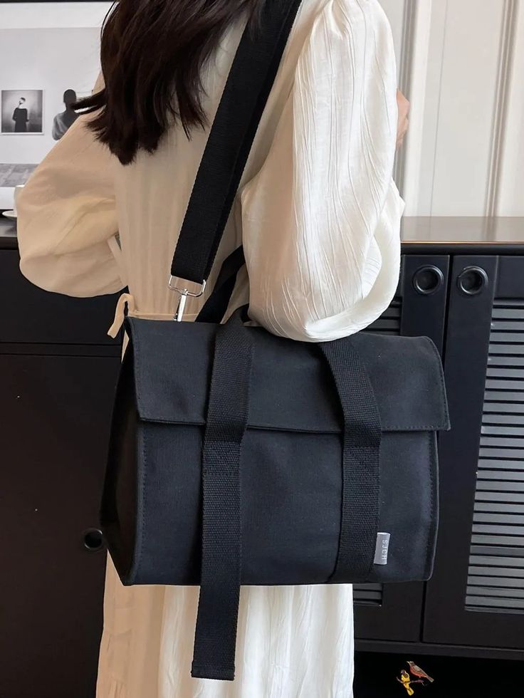 BirdinBag - Double-Handled Medium Tote Bag Medium Tote Bag, Adjustable Bag, Bags Tote, Word Wrap, Magnetism, Medium Tote, Shoulder Tote Bag, Black Tote Bag, Shoulder Tote