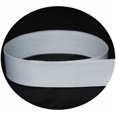 a white ribbon on a black background