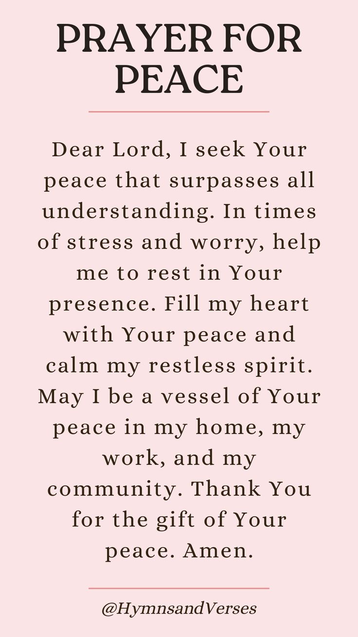 a pink background with the words prayer for peace