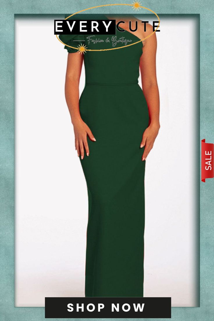 Casual Solid Backless Oblique Collar Long Dresses Green Solid Color Evening Dress, Elegant Green Strapless Dress For Banquet, Green Off-shoulder Maxi Dress For Night Out, Green Solid Color Maxi Dress For Night Out, Green Solid Color Midi Dress For Evening, Green Strapless Maxi Dress For Banquet, Strapless Green Maxi Dress For Banquet, Green Maxi Dress For Night Out, Green One-shoulder Maxi Dress For Banquet