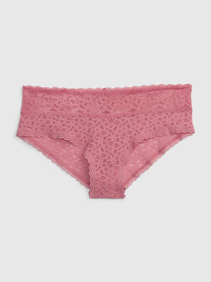 Pink Lace Bottoms With Contrast Lace, Feminine Scalloped Lace Bottoms, Stretch Pink Lace Bottoms, Pink Stretch Lace Bottoms, Pink Lace Bottoms With Delicate Details, Elegant Lace Bottoms With Elastic Waistband, Spring Delicate Lace Brief Bottoms, Casual Pink Lace Bottoms, Stretch Lace Bottoms With Scalloped Lace