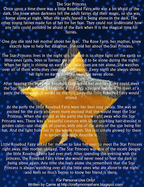 a yellow star on a blue background with words written in white and black, above it is