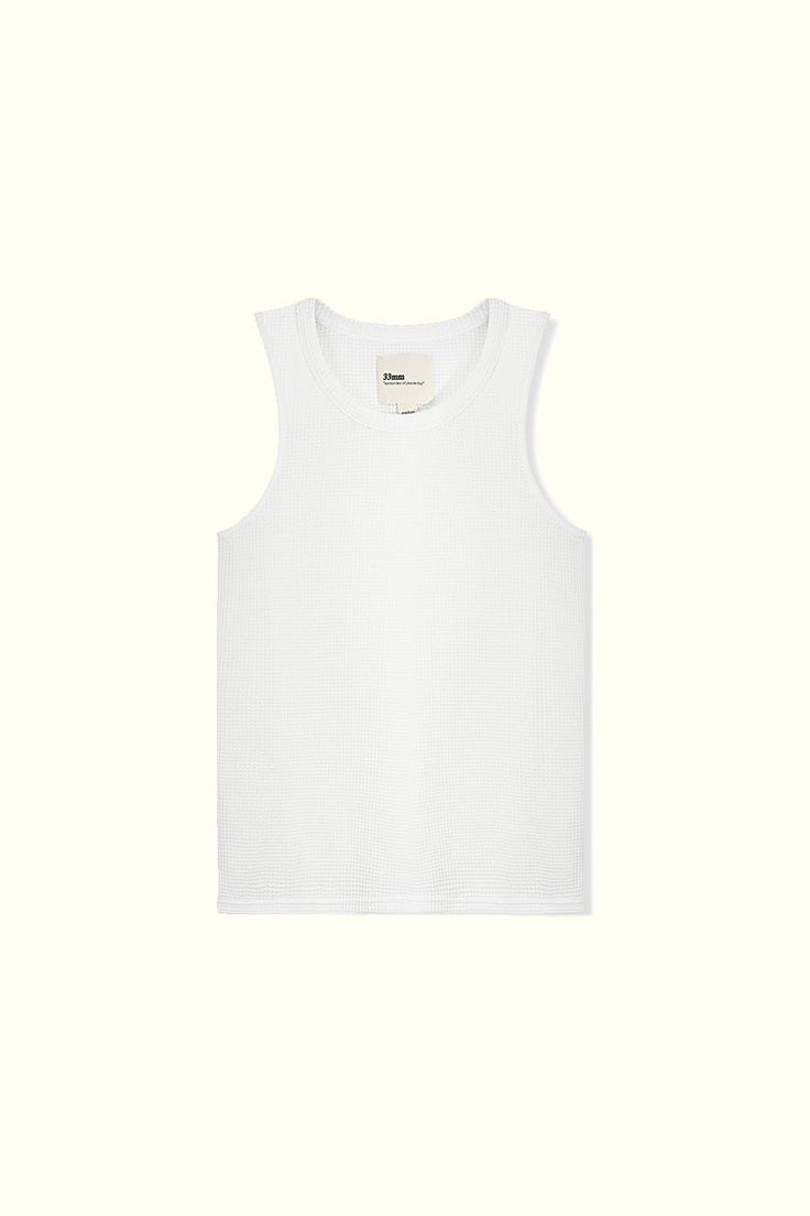 Andersen – 33mm Sporty Cotton Waffle Knit Tops, Sporty Waffle Knit Cotton Tops, Cotton Tank Tops Athleisure Style, Basic Seamless Tank Top For Loungewear, Cotton Waffle Knit Tops For Loungewear, Sporty Sleeveless Top For Loungewear, Basic Seamless Cotton Tank Top, Basic Everyday Seamless Tank Top, Basic Seamless Tank Top For Everyday