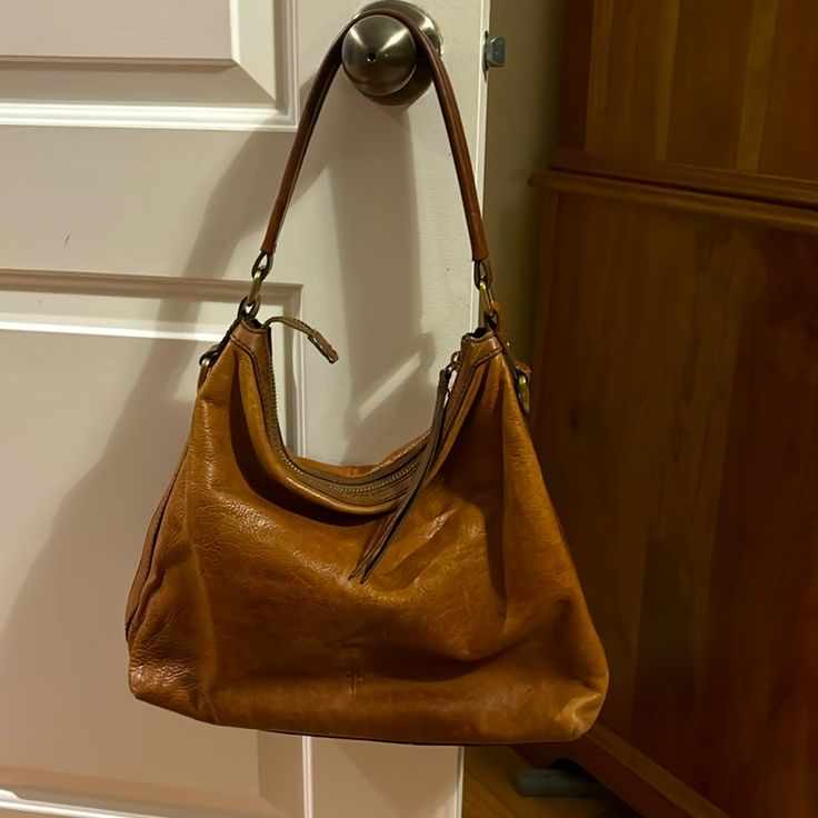 Slouchy Cognac Leather Bag - Some Minor Cosmetic Wear, Please Look At Pictures! Vintage Brown Hobo Bag For Everyday, Everyday Vintage Brown Bags With Leather Backing, Formal Brown Hobo Bag With Adjustable Strap, Cognac Soft Leather Saddle Shoulder Bag, Classic Brown Crossbody Hobo Bag, Formal Cognac Hobo Bag With Leather Handles, Everyday Soft Leather Saddle Satchel, Brown Leather Lined Satchel For Errands, Formal Brown Hobo Bag With Leather Handles