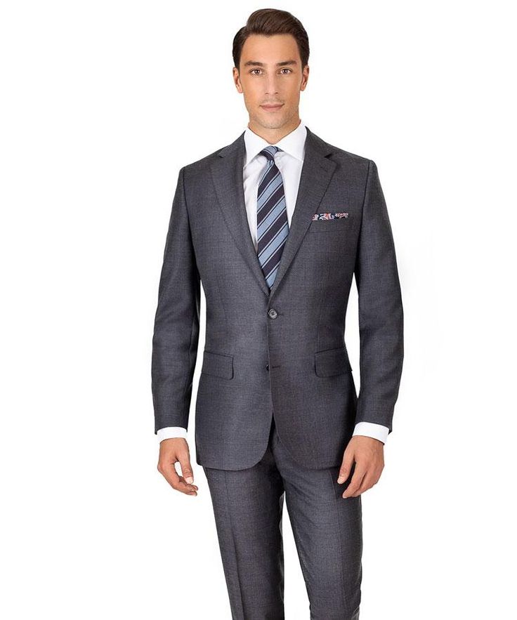 Suit in Dark Grey Pick & Pick Wool - Oliver Wicks Men’s Charcoal Grey Suit, Classic Gray Single Button Suit, Dark Grey Suit, Gray Single Button Semi-formal Suits, Gray Wool Single-breasted Sport Coat, Classic Gray Single-breasted Suit, Dark Gray Suit, Grey Suit, Custom Suit