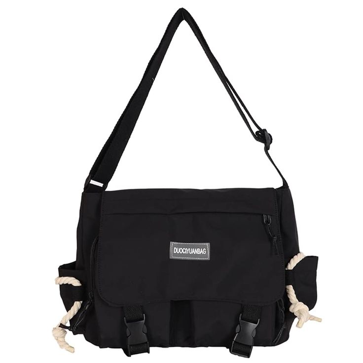 a black bag with two straps hanging from it