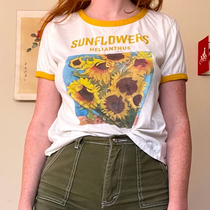 Super Cute Sunflower Tee! No Damages & Never Worn. Size Large But Can Fit A Small-Medium If You Tuck It In! Make Me An Offer! Yellow Retro T-shirt For Summer, Vintage Urban Outfitters T-shirt For Summer, Urban Outfitters Cotton Tops With Floral Print, Yellow T-shirt With Sunflower Design For Spring, Urban Outfitters Yellow Cotton Top, Yellow T-shirt With Plant Print For Summer, Retro Yellow T-shirt For Spring, Vintage Urban Outfitters Tops For Summer, Yellow Plant Print Summer Top