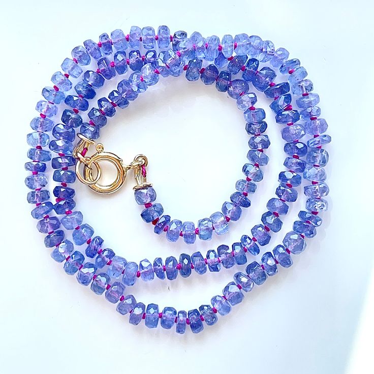 Tanzanite Knotted Necklace, 17 Necklace, Purple Gemstone Jewelry, Hnadmade Accessories, Birthstone Jewelry, Knotted Rainbow Necklace - Etsy Neckmess Ideas, Purple Gemstone Jewelry, Jewelry Layering Necklace, Jewelry Layering, Tanzanite Necklace, Knotted Necklace, Necklace Birthstone, Necklace Purple, Rainbow Necklace