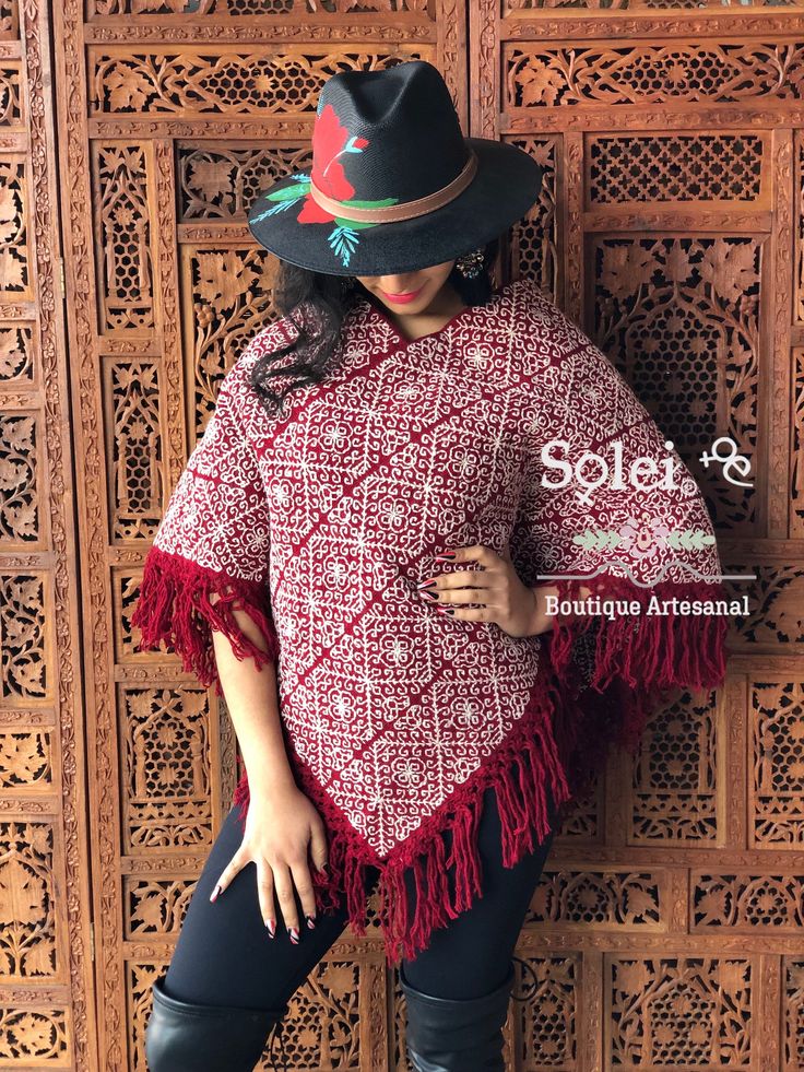 This beautiful Traditional Poncho is completely unique in both design and embroidery. It has a beautiful embroidered Isla Fair Design. It is Hand embroidered by Cross Stitch with details in cotton made on a loom. It comes in one size which fits sizes Small, Medium, Large and Extra Large. Traditional Poncho With Floral Embroidery, Embroidered Long Sleeve Poncho For Festival, Winter Festival Embroidered Poncho, Traditional Long Sleeve Embroidered Poncho, Bohemian Long Sleeve Embroidered Poncho, Traditional Long Sleeve Poncho, Winter Embroidered Long Sleeve Poncho, Traditional Red One-size Poncho, Traditional Embroidered Poncho For Winter