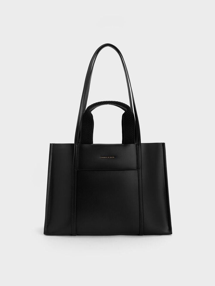 Black Shalia Tote Bag - CHARLES & KEITH US Charles And Keith Bags, University Bag, Uni Bag, Outfit Gym, Work Tote Bag, Laptop Tote, Work Tote, Gym Clothes, Charles Keith