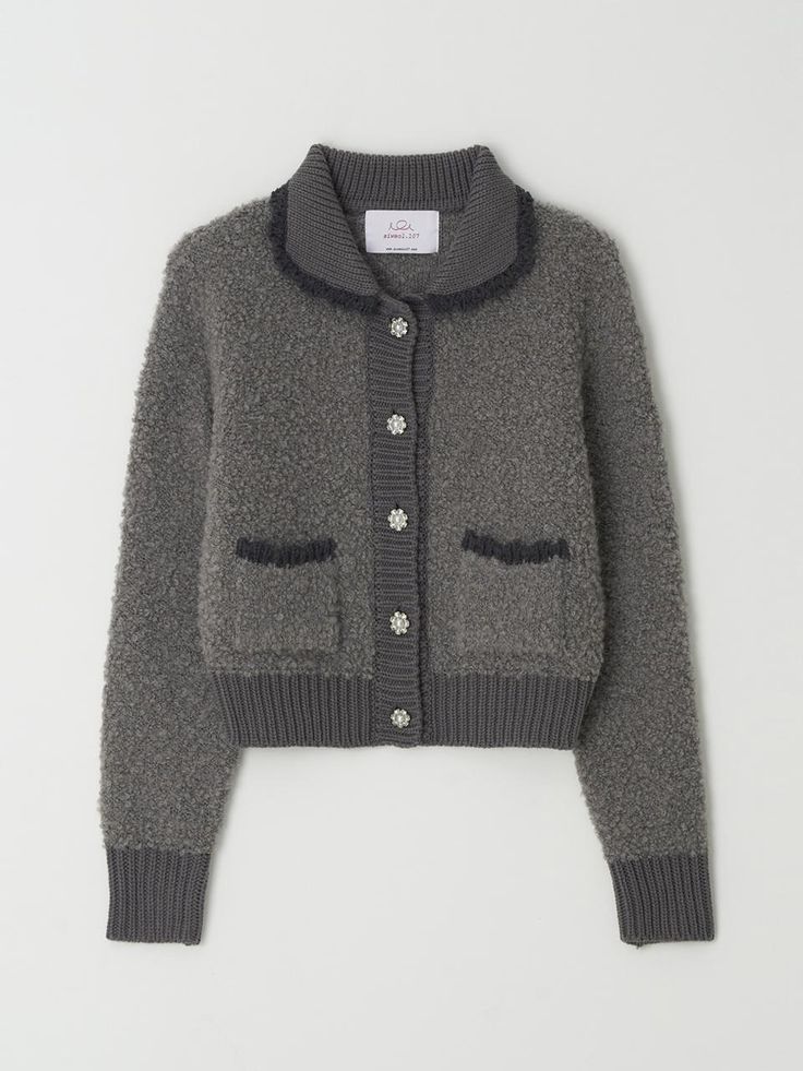 Composition : 55% Wool, 10% Alpaca, 10% Nylon, 25% AcrylicColor : GrayCountry of Origin : Republic of Korea Fluffy Knit, Knitwear Cardigan, Knit Cardigan, Alpaca, Knitwear, Size Chart, Wool, Knitting, Clothes For Women