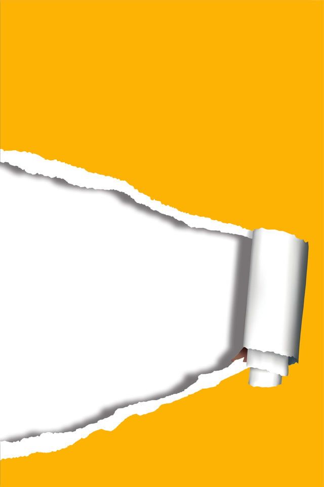 a torn piece of white paper on an orange and yellow background with space for text