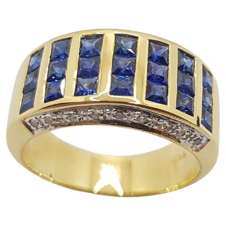 Blue Sapphire 1.62 carats with Diamond 0.08 carat Ring set in 18 Karat Gold Settings Width: 1.9 cm Length: 1.0 cm Ring Size: 54 Total Weight: 10.38 grams "We first opened doors in 1980 when it was then situated in the vicinity of the Victory Monument; a small and modest storefront with a couple of counters. From its humble beginnings to where it stands today, our company has proven its abilities as a jeweler. Since the beginning, we have been supplying fine quality pieces to dealers, wholesalers Blue Sapphire Diamond Ring, Blue Sapphire Diamond, Diamond Ring Settings, Gold Ring Sets, Sapphire Diamond Ring, Enamel Ring, Pretty Stuff, Blue Sapphire Rings, Gold Diamond Rings