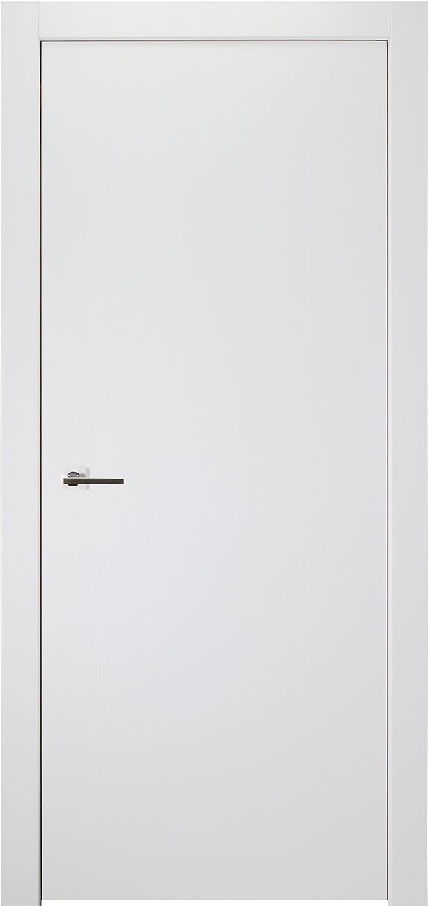 a white door with a black handle on it