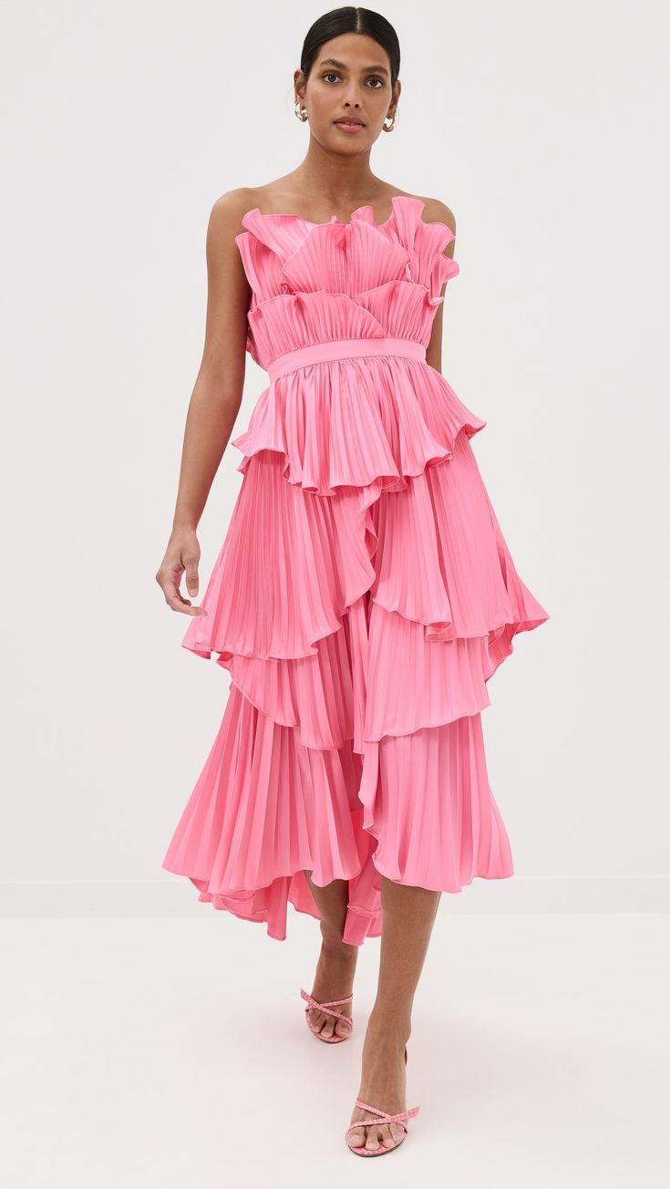 Fast Free Shipping & Free Returns on AMUR Judah Scallop Pleated Dress at Shopbop. Shop new arrivals from AMUR at Shopbop.com Pleated Tiered Maxi Dress For Party, Tiered Pleated Maxi Dress For Party, Summer Gala Dress With Voluminous Skirt, Ruched Tiered Cocktail Dress, Tiered Dress For Party, Summer Dress With Pleated Waist And Voluminous Skirt, Party Dress With Ruffle Hem And Tiered Skirt, Pink Fitted Tiered Dress With Ruffled Skirt, Fitted Pink Tiered Dress With Ruffled Skirt