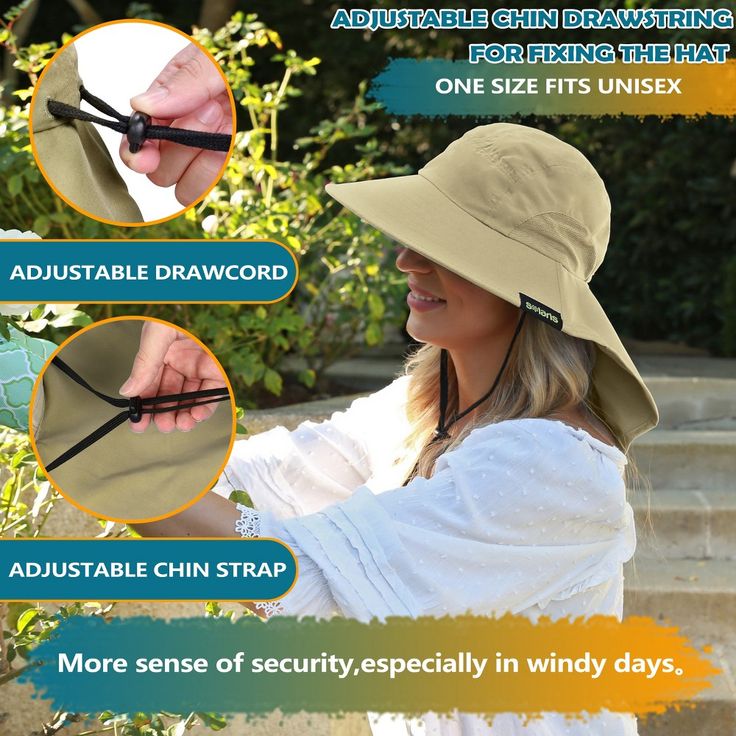 Solaris outdoor sun protection hat is perfect for camp, hiking, kayaking, gardening, traveling, fishing, beach, pool or any other outdoor sport activity for all season use! Features: - Made of protective micro-fiber features in 100 SPF/ UPF 50 to prevent sun burn. - Light-weight, foldable, easy to carry. - Wide brim and neck cover provides additional sun protection. - One size fits most adult. - Mesh on both sides design, great ventilated to keep you cool in summer. - Moisture-dispersing sweatband with adjustable drawstring, windproof, breathable, quick-drying - Great gift for men and women - This hat can be used as a Fishing hat, Sun Protection hat, Gardening hat, Safari hat, Boating hat, Travel hat, Hiking hat, Hunting hat, and Outdoor hat. SKU: 1SLSH910 Package included: 1 x Fishing Hat Adjustable Breathable Bucket Hat For Fishing, Breathable Adjustable Bucket Hat For Fishing, Durable Casual Sun Hat For Fishing, Casual Durable Sun Hat For Fishing, Summer Fishing Sun Hat, Breathable Sun Hat With Curved Brim For Fishing, Breathable Curved Brim Sun Hat For Fishing, Lightweight Visor Bucket Hat For Fishing, Breathable Summer Fishing Hat