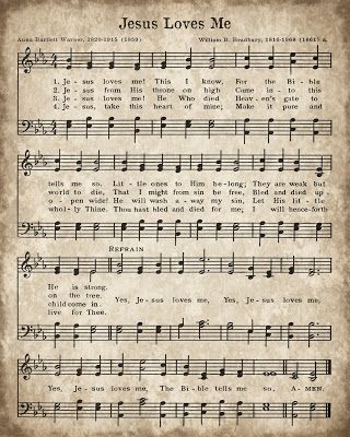 an old sheet music with the words jesus loves me