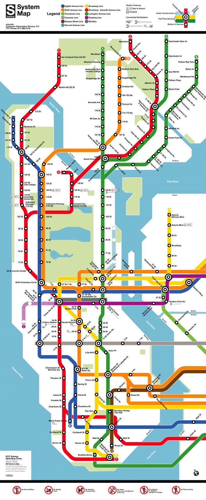 the new york subway map is shown