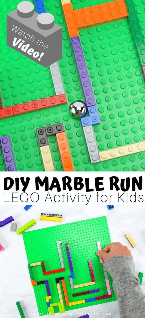 the lego marble run is an easy and fun activity for kids to learn how to build