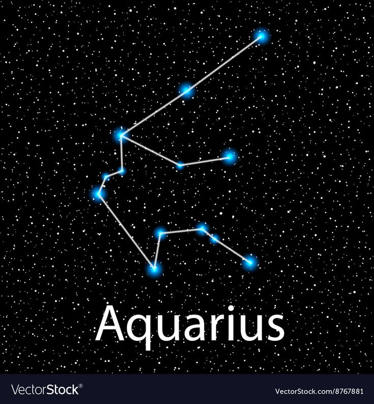 the aquarius star in the night sky with its name on it's side