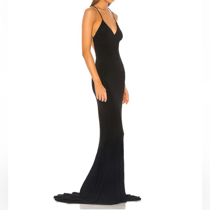 **Stock Photos Are Black, But Actual Dress Is Navy I Had The Train Taken Off True To Size Fishtail Gown, Norma Kamali Dress, Norma Kamali, The Train, Underworld, Navy Color, Low Back, Mermaid, Train