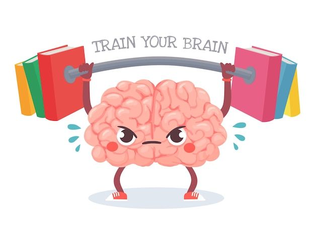 Cartoon Brain, Education Vector, Brain Memory, Brain Learning, Brain Art, Barbell Workout, Language Art, Portfolio Websites, Mindfulness Exercises