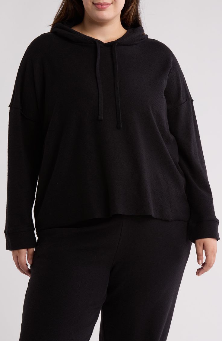 This lightweight hoodie cut from supersoft cotton in an oversized fit makes the perfect layering piece. 23 1/2" length Drawstring hood 100% organic cotton Machine wash, tumble dry Made in Peru Relaxed Fit Activewear With Drawstring Hood For Everyday, Cotton Hoodie For Layering In Athleisure Style, Cotton Athleisure Hoodie For Layering, Athleisure Sweatshirt With Drawstring Hood For Layering, Hooded Athleisure Tops For Everyday, Athleisure Hooded Tops For Everyday, Everyday Athleisure Hooded Tops, Relaxed Fit Hooded Sweatshirt For Layering, Comfortable Hooded Tops For Everyday