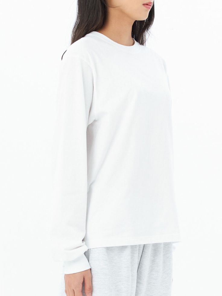 Editor's NotesIt's perfect for daily wear.It’s lightweight, soft and comfortable design.- Classic t-shirt for all season- Drop shoulder - Ribbed cuffs- Round neck - Slightly short length Measurements(in.)S/M/L/XL- Total length: 25.98in./27.17in./28.35in./29.53in. - Sleeve length: 24.41in./25.2in./25.98in./26.86in.- Chest: 21.56in./22.44in./23.23in./24.02in.- Shoulders: 25.2in./25.59in./25.98in./26.38in.Model Size Woman - Wearing SHeight - 5' 67 Man - Wearing LHeight Basic T-shirt With Ribbed Cuffs For Streetwear, Basic Streetwear T-shirt With Ribbed Cuffs, Sporty Cotton T-shirt With Ribbed Cuffs, Everyday Cotton Tops With Ribbed Cuffs, Cotton Tops With Ribbed Cuffs For Everyday, Basic T-shirt With Ribbed Cuffs For Everyday, Basic T-shirt With Ribbed Cuffs, Basic Tops With Relaxed Fit And Ribbed Cuffs, Relaxed Fit Long Sleeve T-shirt For Everyday