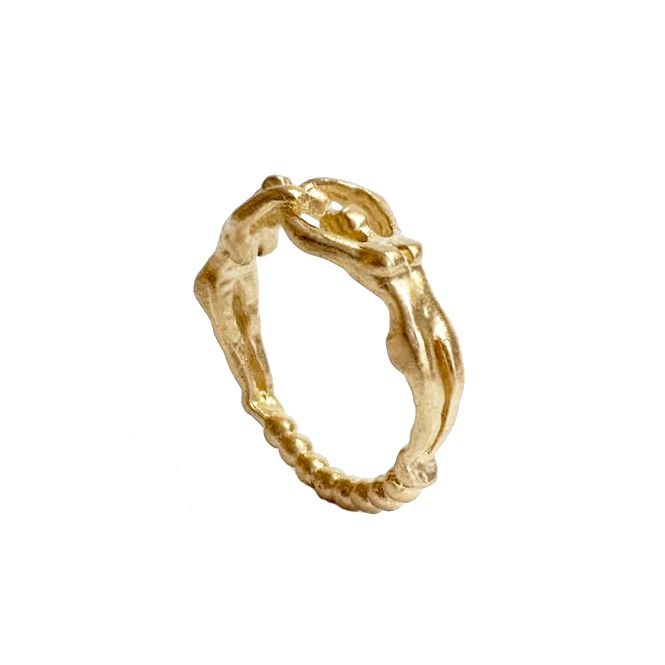 Holly Ring – Olivve Jes Maharry Ring, Yellow Gold Stackable Rings With Modern Twist, Modern Twist Yellow Gold Stackable Rings With Round Band, Modern Twist Yellow Gold Stackable Rings, Modern Twist Infinity Ring In Yellow Gold, Modern Twist Yellow Gold Infinity Ring, Modern Yellow Gold Infinity Ring, Yellow Gold Rings With Modern Twist For Promise, Yellow Gold Promise Ring With A Modern Twist