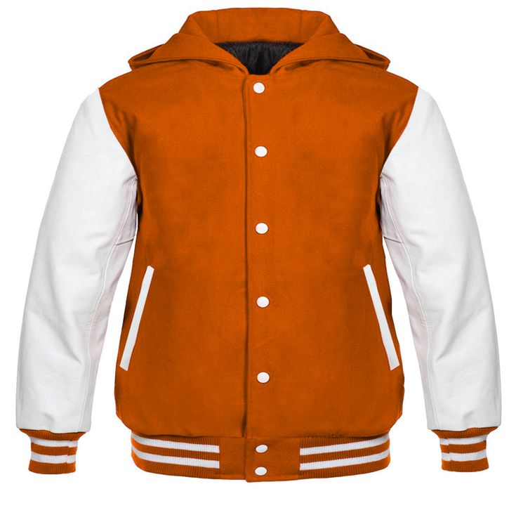 Hooded Varsity Jackets Long Leather Boots, School Jacket, Hoodie Jacket Women, Biker Jacket Men, Jackets Fashion, Retro Sports, Base Ball, Leather Sleeves, Letterman Jacket