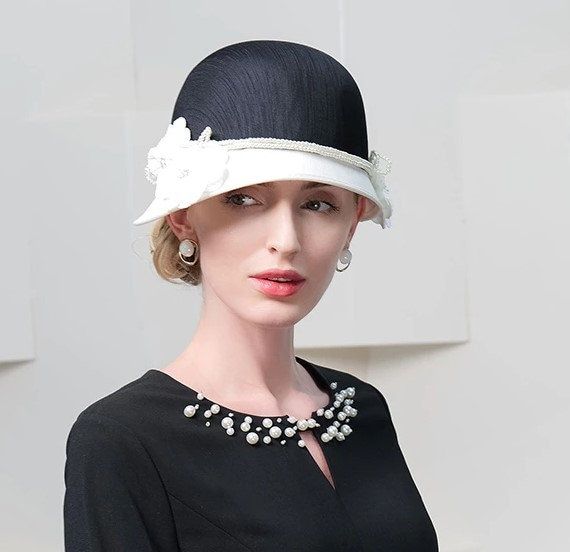 Item Description: Feature:   Millinery hat Gender:   Women Season:    Four Season Type:         Sun Hats Style:        Formal Pattern:    Solid Size:          Free Size Use:          Special Occasions Special Occasion Hats, Black Hats, Wedding Church, Elegant Hats, Millinery Hats, Vintage Cocktail, Black Hat, Top Hat, Hat Fashion