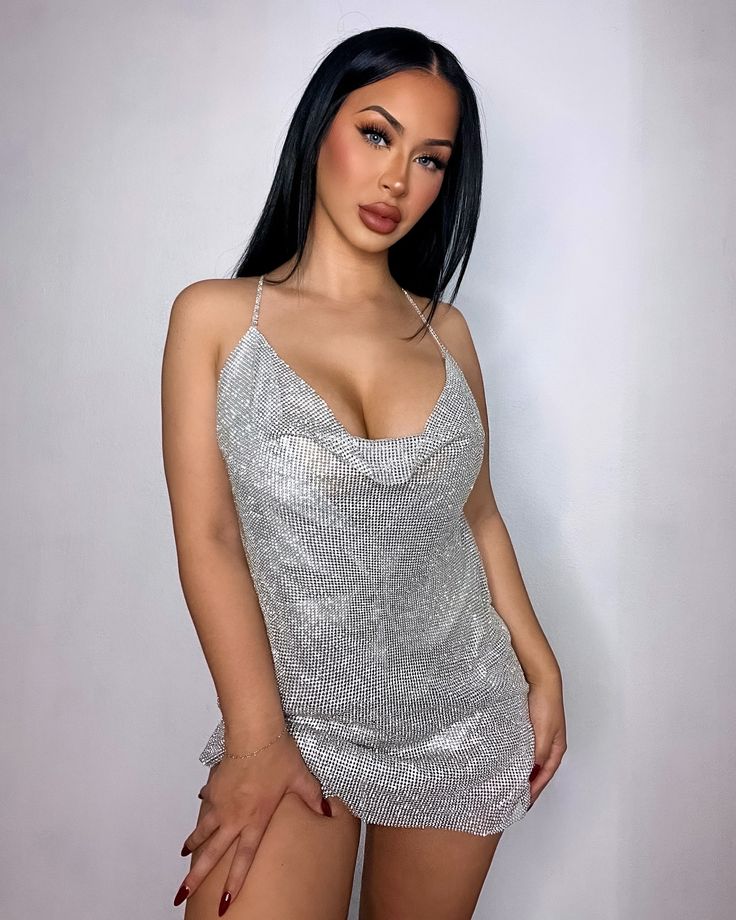 Silver Screen Queen 👑 Look Amazing For Girl's Night Out In Club-Ready Minis 🤍⁠ 🔎 Isabelle Rhinestone Mini Dress⁠ Silver Dress, Girls Dream, Girls Night Out, Pajamas Women, Girls Night, Fashion Nova, Silver Fashion, Work Outfit, Girl Outfits