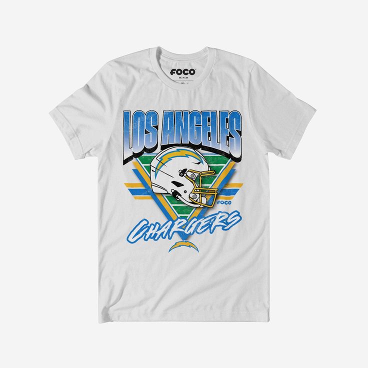 Los Angeles Chargers Triangle Vintage T-Shirt FOCO S - FOCO.com Los Angeles Chargers, Team T Shirts, Team Shirts, The Outfit, Prove It, School Fashion, Look At You, Vintage Vibes, Everyday Wardrobe