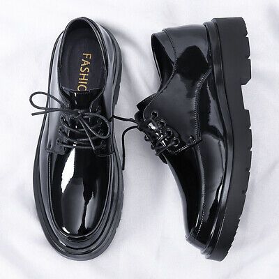 Mens Business Style Formal Lace Up British Style Patent Leather Casual Shoes HOT | eBay Best Dress Shoes For Men, Mens Going Out Shoes, Classy Men Shoes, Formal Boots Mens, Black Patent Leather Lace-up Shoes, Classy Shoes For Men, Black Leather Lace-up Office Shoes, Black Shoes Men Formal, Black Low-top Leather Office Shoes