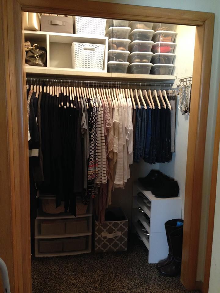 the closet is full of clothes and other items