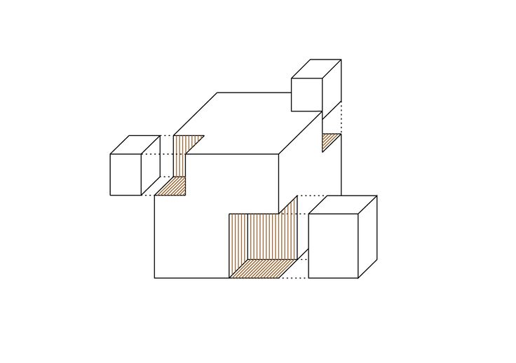 an image of some sort of structure that is in the shape of cubes and rectangles