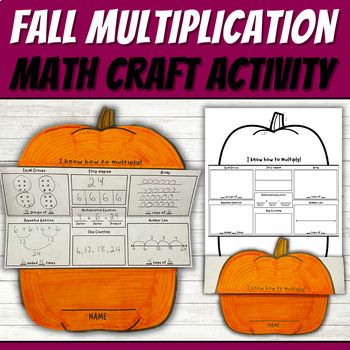 an orange pumpkin themed math activity with the words fall, and two pictures on it