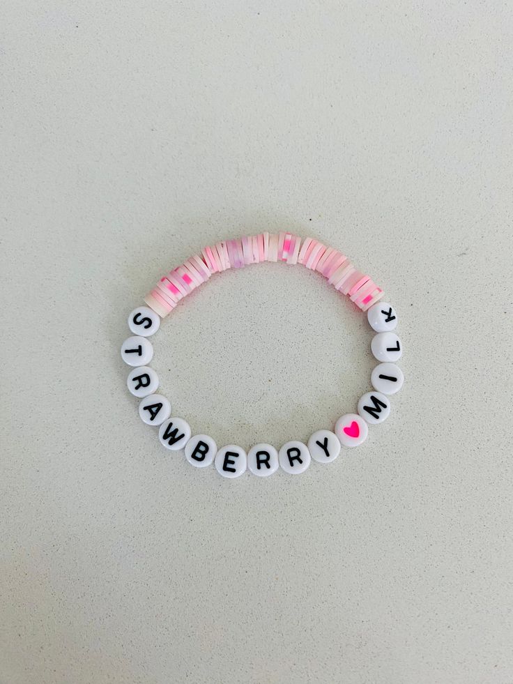 Cute pink💗accessory 🍓 Pink Accessories, Strawberry Milk, Bracelet Ideas, Bead Bracelet, Cute Pink, Jewelry Bracelets, Milk, Beaded Bracelets, Ships