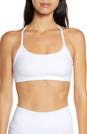 Slim racerback straps enhance the sporty, modern style of a space-dyed sports bra that's ideal for medium-impact activities. 10 1/2" length (size Medium) Medium-impact support Lined 87% polyester, 13% Lycra® spandex Machine wash, tumble dry Made in the USA of imported fabric Women's Clothing Athleisure T-back Sports Bra With Seamless Construction, Sporty Seamless T-back Sports Bra, Strappy Back Sports Bra For Training, Sporty Sports Bra With Medium Support And Tank Straps, Sporty Medium Support Sports Bra With Tank Straps, Sporty T-back Sports Bra With Built-in Bra, Sporty Strappy Back Sports Bra For Light Exercise, Yoga T-back Sports Bra With Adjustable Straps, Adjustable Straps T-back Sports Bra For Yoga