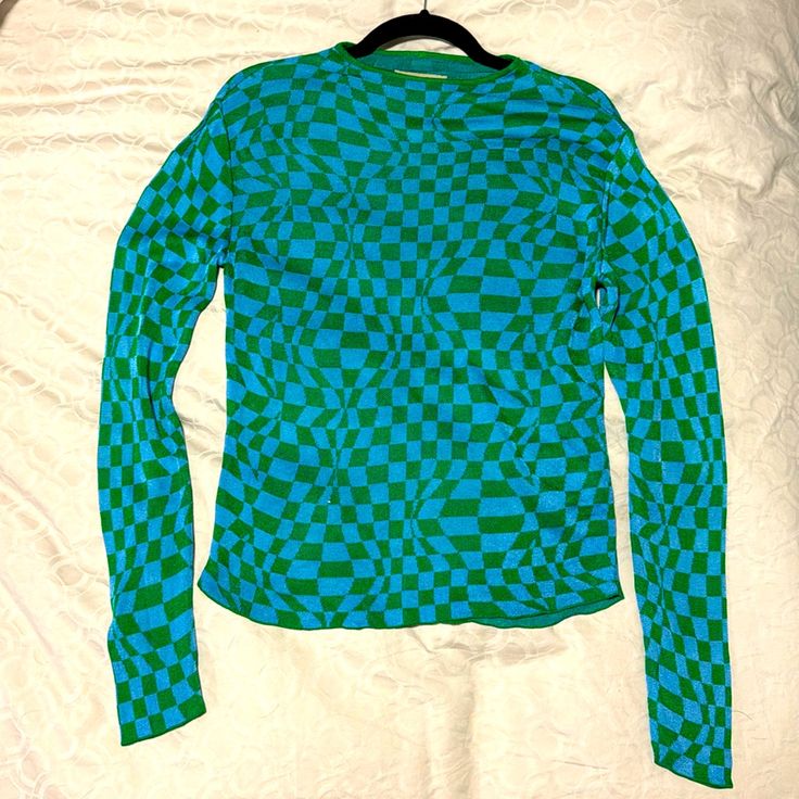 Size M. In Very Good Condition, 2 Small Snags On The Left Arm As Pictured. Wool Top, Paloma Wool, Top Sweater, Paloma, Wool Sweaters, Colorful Sweaters, Sweater Top, Blue Green, Color Blue