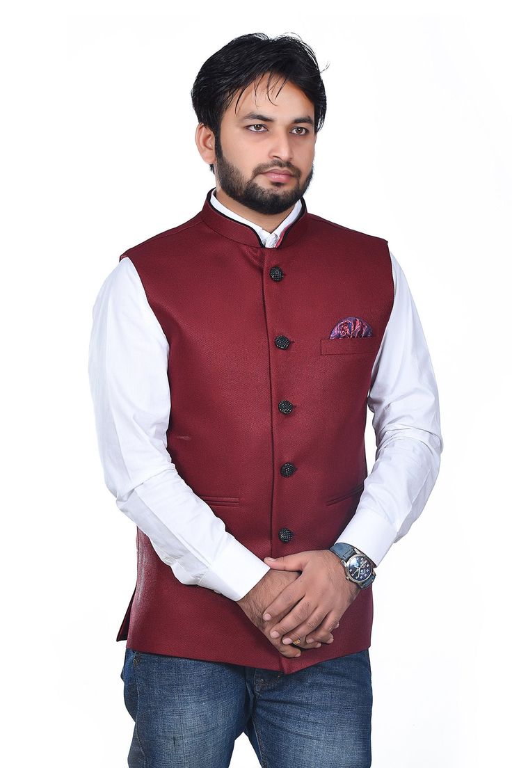 "This dress is shipped to you via a fast shipping so that normally the product is delivered to you in 3 to 5 days Only Waistcoat Jacket Style Ethnic Menswear Body Fit Size . All waist coat nehru jacket Also We Keep 2.5 Inches Extra Margin In The Dress. Disclaimer, Product Colour may slightly vary due to photographic lighting sources or your monitor settings. Care Instructions: Dry clean only When to wear: Suitable for both winter and summer season =waistcoat nehru jacket= Impress everyone with y Festive Designer Nehru Jacket With Stand Collar, Elegant Cotton Nehru Jacket For Festive Occasions, Elegant Cotton Nehru Jacket For Eid, Formal Cotton Bandhgala For Festive Occasions, Cotton Bandhgala For Formal Festive Occasions, Red Nehru Jacket For Diwali Designer Wear, Fitted Bandhgala With Stand Collar For Diwali, Elegant Cotton Nehru Jacket For Formal Occasions, Unstitched Nehru Jacket For Semi-formal Festivals